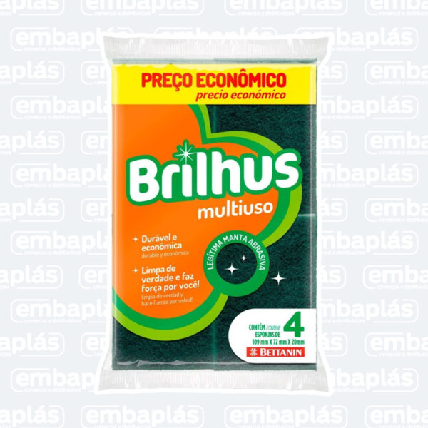 Esponja Para Louça Brilhus 4 Unidades - BETTANIN