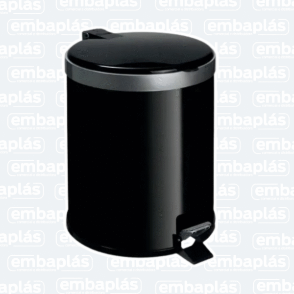 Lixeira Com Pedal 5 Litros Preta - VIEL