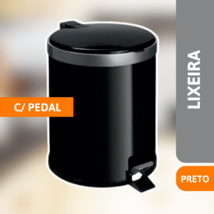 Lixeira Com Pedal 5 Litros Preta - VIEL