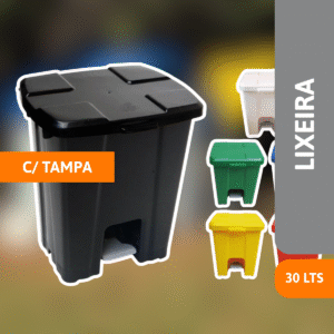 Lixeira Quadrado C/ Pedal 30 Litros - JSN