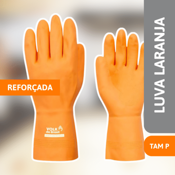 Luva Laranja Reforçada Tamanho P - VOLK - Imagem 2