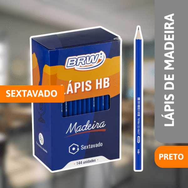 Lápis Preto Madeira Sextavado - BRW - Imagem 2