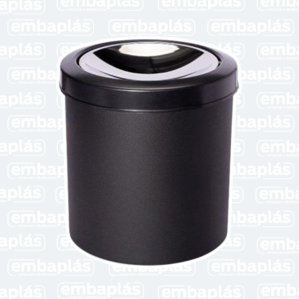 Cesto P/ Lixo Preto Basculante 5 Litros - VIEL