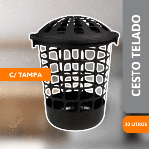Cesto Telado 30 Litros C/ Tampa - PLASÚTIL