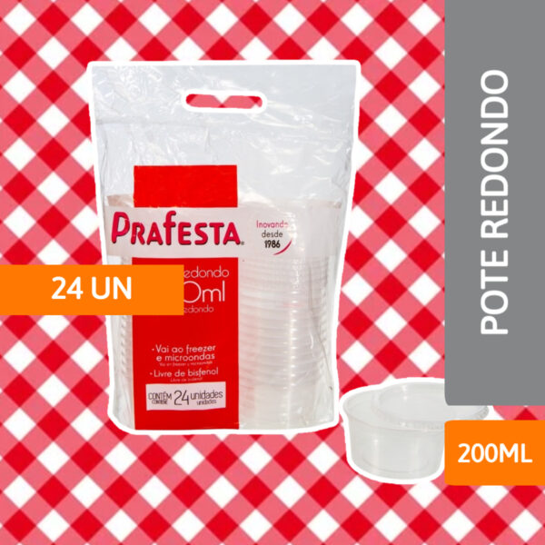 Pote Redondo 200ML Pct C/ 24 Un - PRAFESTA - Imagem 2