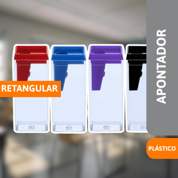 Apontador Plástico Retangular C/ Depósito - BRW - Imagem 2