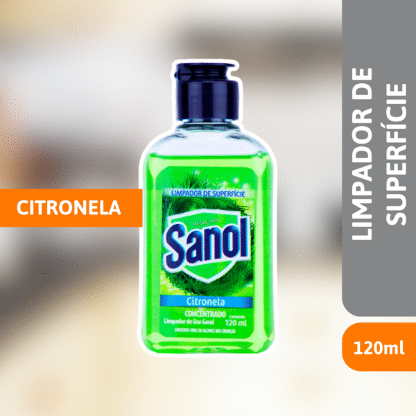 Limpador De Superfície Citronela 120ml - SANOL - Imagem 2
