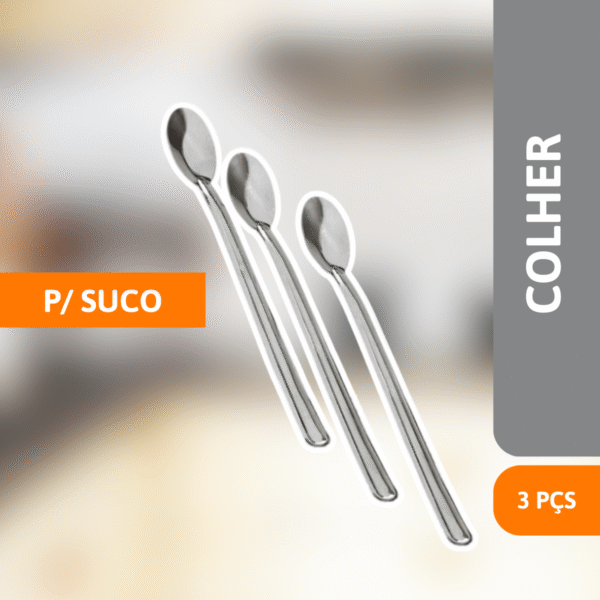 Colher P/ Suco Aço Inox C/ 3 Pçs - VIEL - Imagem 2