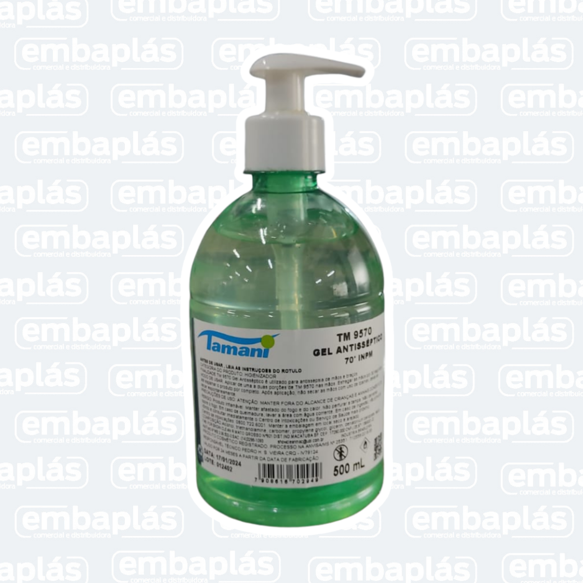 Álcool Gel Antisseptico 500ml  C/ Pump - TAMANI