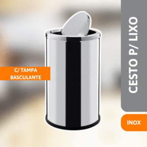 Cesto P/ Lixo Inox C/ Tampa Basculante 20L - VIEL