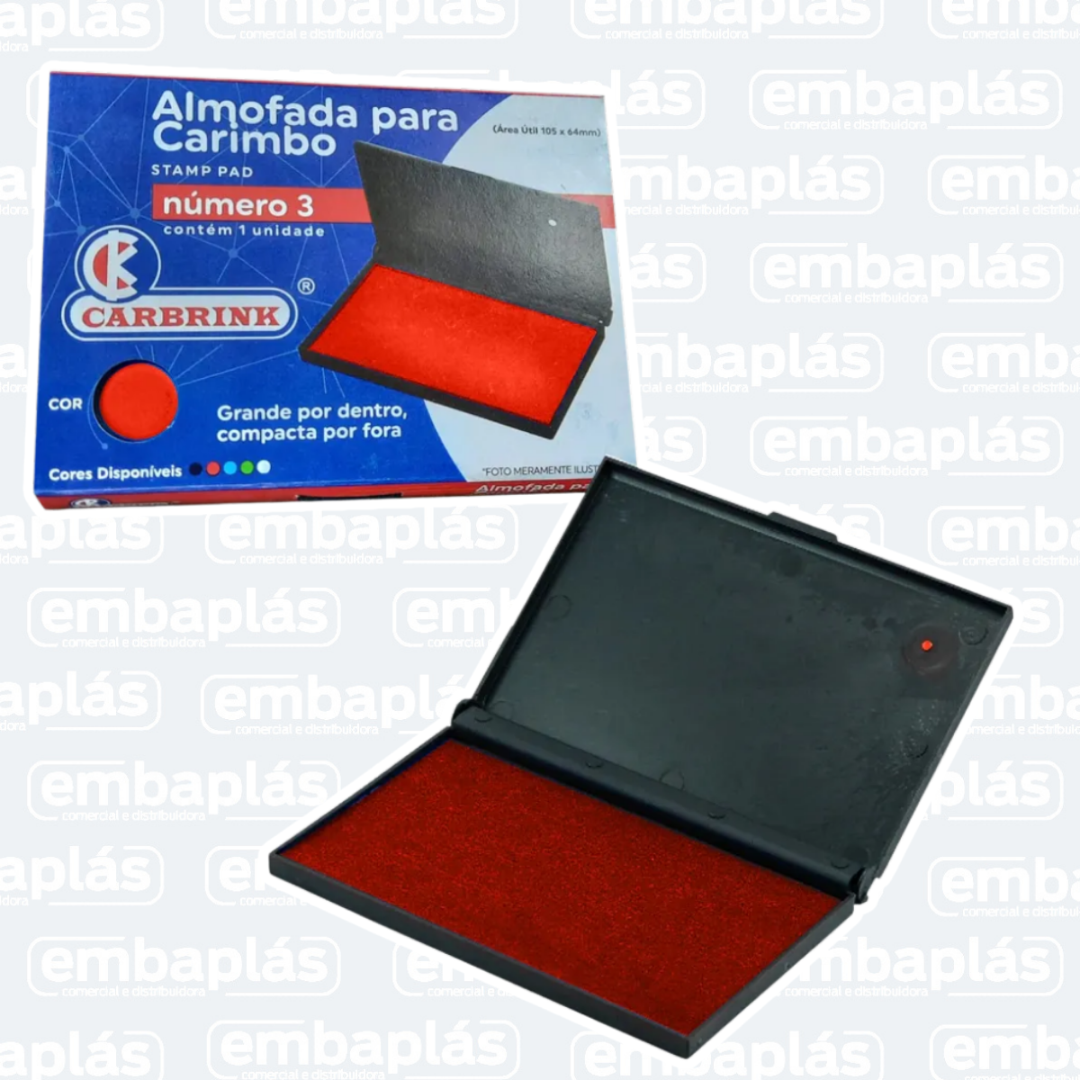 Almofada Para Carimbo N°3 Vermelha - CARBRINK