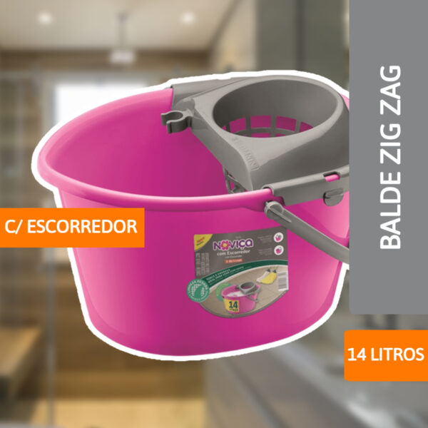 Balde Zig Zag 14L C/ Escorredor - BETTANIN - Imagem 2