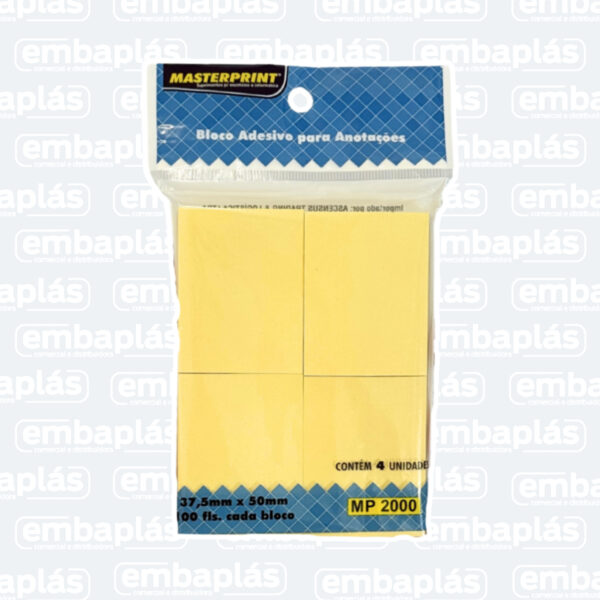 Bloco Adesivo Para Anotação 37,5 X 50MM - MASTERPRINT