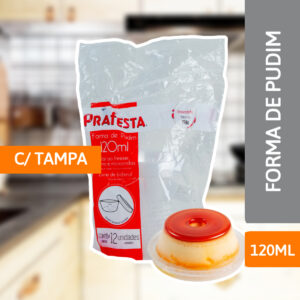 Forma De Pudim C/ Tampa 120ML - PRAFESTA