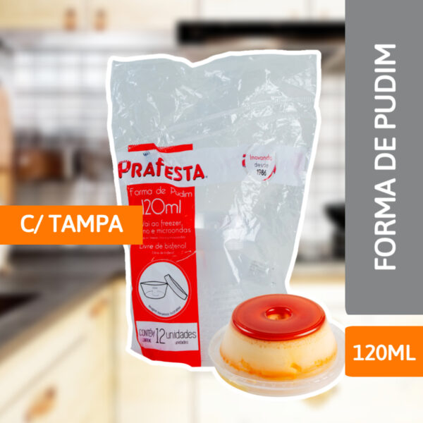 Forma De Pudim C/ Tampa 120ML - PRAFESTA - Imagem 2