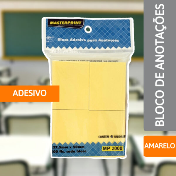 Bloco Adesivo Para Anotação 37,5 X 50MM - MASTERPRINT - Imagem 2