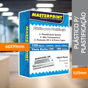 Plástico P/ Plastificação 125 Micras 66x99mm