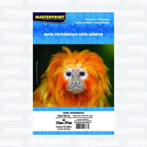 Papel Foto Glossy Adesivo 130g/m² A4 50 Folhas - MASTERPRINT