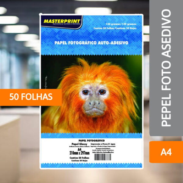 Papel Foto Glossy Adesivo 130g/m² A4 50 Folhas - MASTERPRINT - Imagem 2