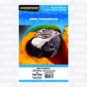 Papel Fotográfico Glossy A4 180g/m² 50 Folhas - MASTERPRINT