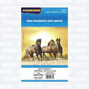Papel Foto Adesivo Glossy Adesivo 130g/m² 20 Folhas - MASTERPRINT