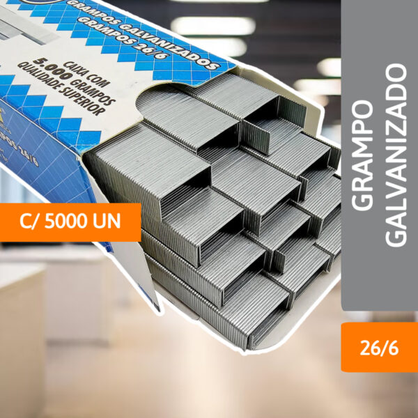 Grampo Galvanizado 26/6 C/ 5000 Un - MASTERPRINT - Imagem 2
