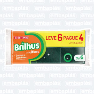 Esponja Multiuso Abrasiva 6 Unidades - BETTANIN