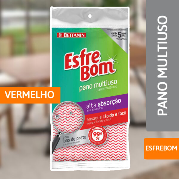 Pano Multiuso Vermelho Esfrebom - BETTANIN - Imagem 2