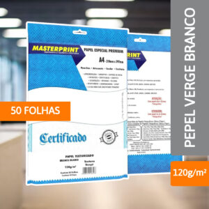 Papel Verge Branco 120g/m² 50 Folhas - MASTERPRINT