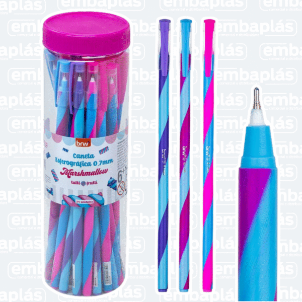 Caneta Esferográfica 0,7mm Marshmallow - BRW