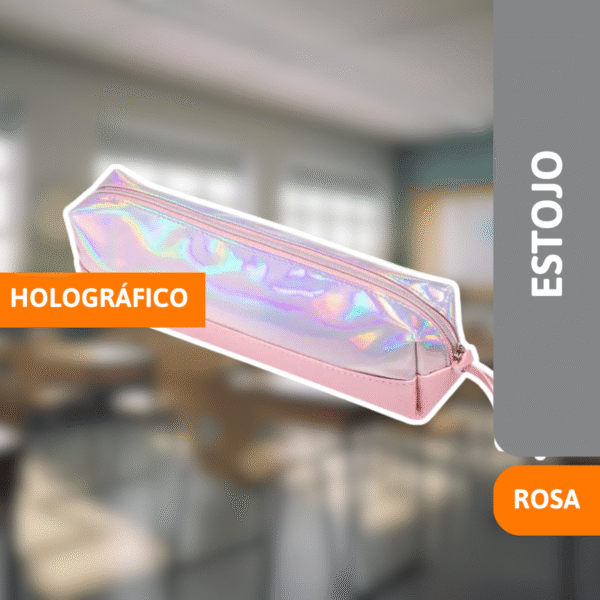 Estojo Holográfico Rosa Claro - BRW - Imagem 2