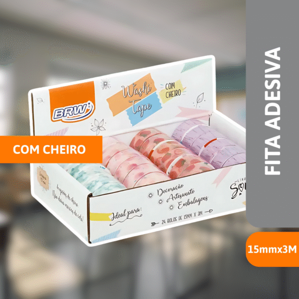 Fita Adesiva Washi Tape Com Cheiro 15mm x 3M - BRW - Imagem 2