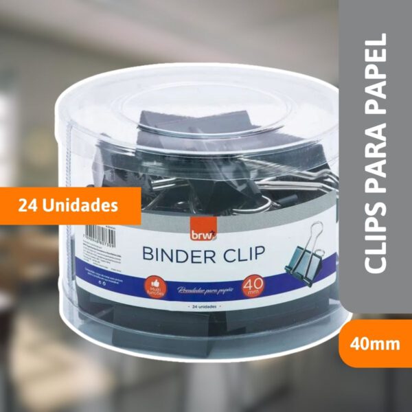 Clips Para Papel Binder 40mm - BRW - Imagem 2