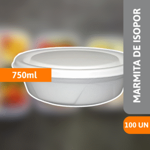 Marmita De Isopor 750ml Com 10 Un - SPUMAPAC
