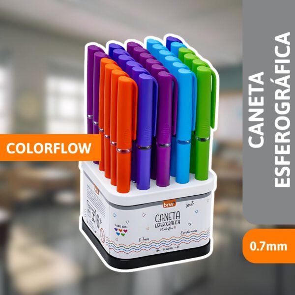 Caneta Esferográfica 0,7mm Colorflow - BRW - Imagem 2