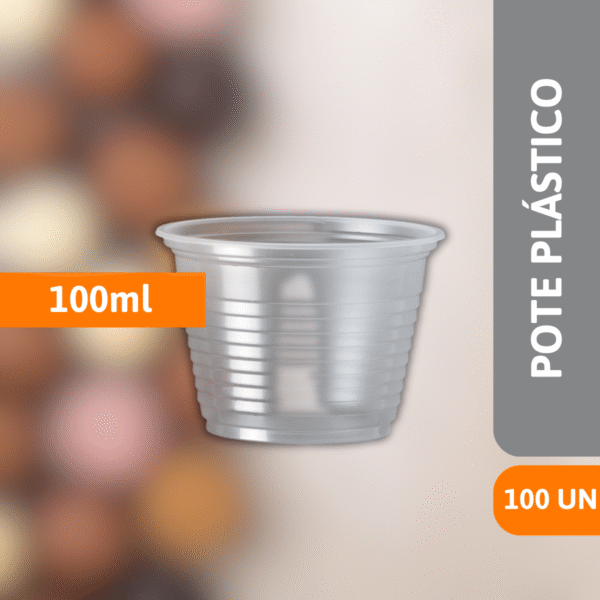 Pote Plástico transparente 100ml C/100 Un - CRISTALCOPO - Imagem 2