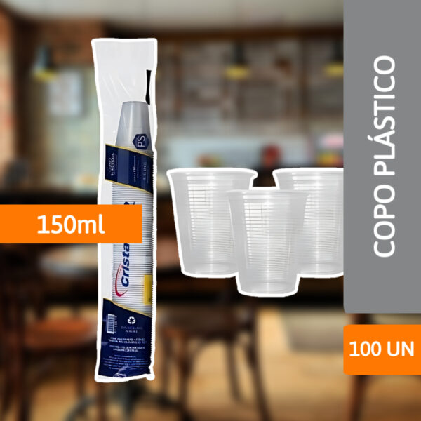 Copo Plástico PS 150ml Abnt 100 Un - CRISTALCOPO - Imagem 2