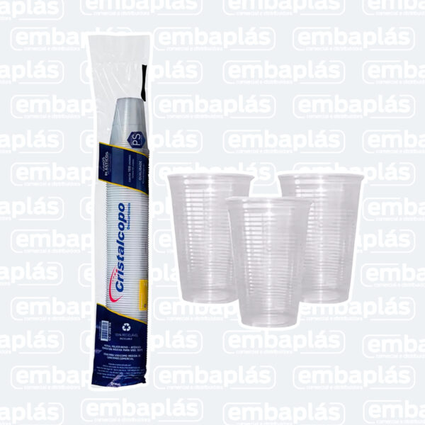 Copo Plástico PS 200ml Abnt Transparente 100 Un - CRISTALCOPO