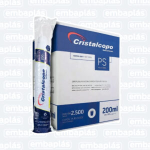Copo Plástico PS 200ml Abnt Transparente 2500 Un - CRISTALCOPO