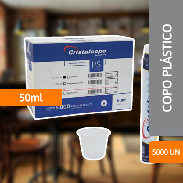 Copo Plástico 50ml Abnt 5000 Un - CRISTALCOPO - Imagem 2