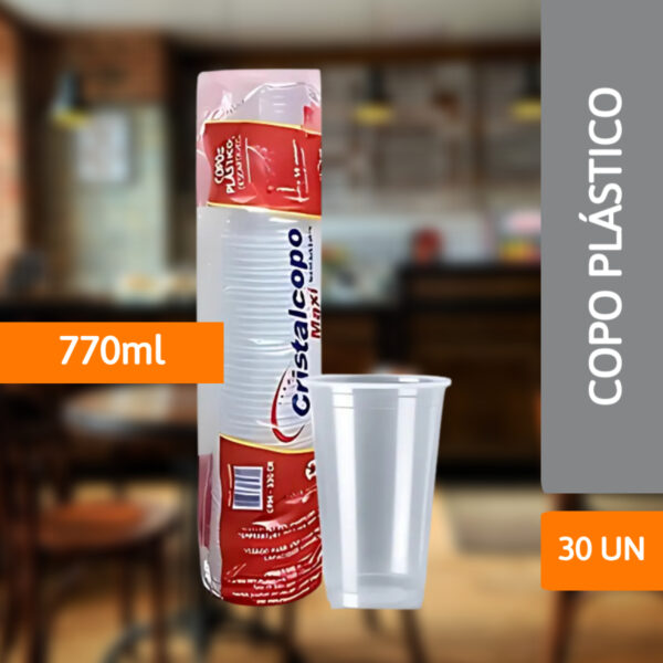 Copo Plástico PP 770ml Abnt 30 Un - CRISTALCOPO - Imagem 2