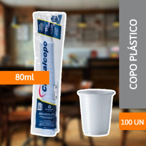 Copo Plástico 80ml Abnt 100 Un - CRISTALCOPO