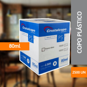 Copo Plástico 80ml Abnt Transparente 2500 Un - CRISTALCOPO