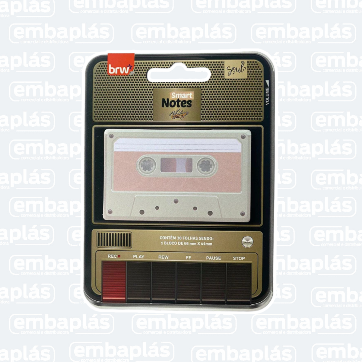 Bloco Smart Notes Vintage Toca Fitas 30 Folhas - BRW
