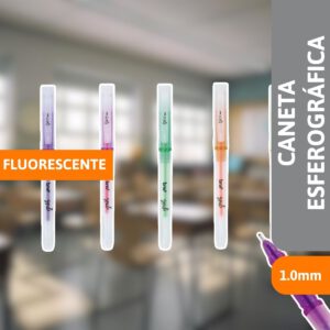 Caneta Esferográfica Gel Fluorescente 1.0mm - BRW