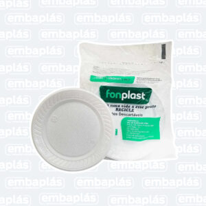 Prato Plástico Branco 15cm 10 Un - FONPLAST