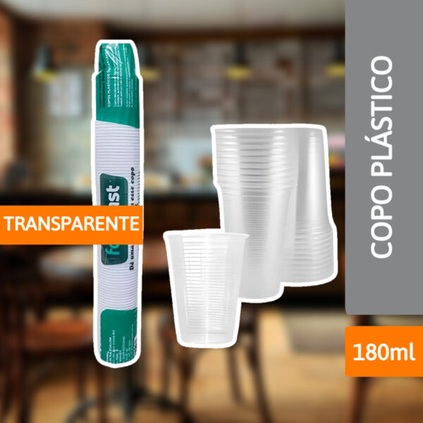 Copo Plástico 180ml Abnt Transparente 100 Un - FONPLAST - Imagem 2