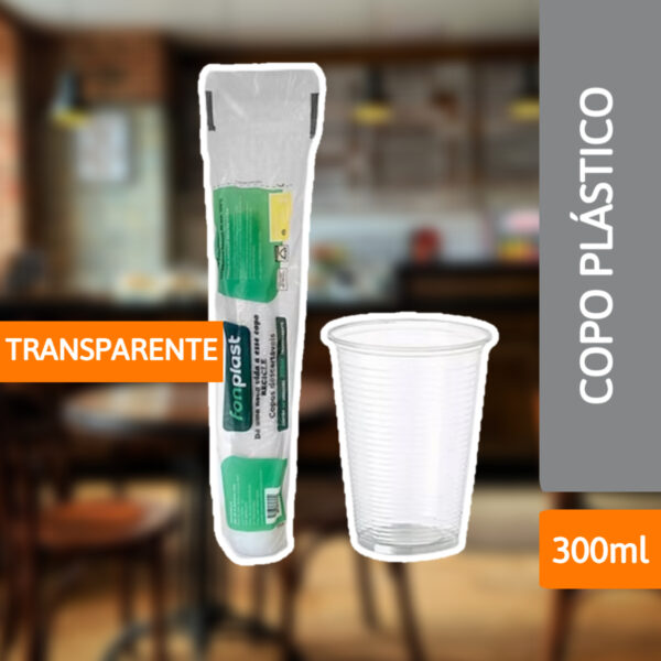 Copo Plástico 300ml Abnt Transparente 100 Un - FONPLAST - Imagem 2