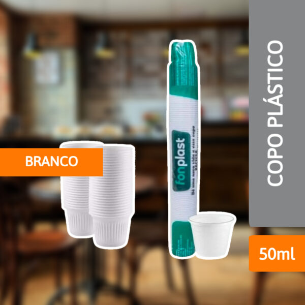 Copo Plástico 50ml Abnt Branco 100 Un - FONPLAST - Imagem 2