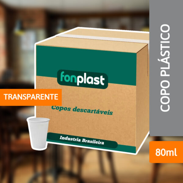 Copo Plástico 80ml Abnt Transparente 2500 Un - FONPLAST - Imagem 2